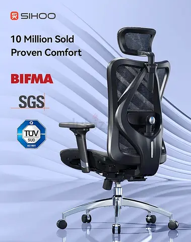 SIHOO M57 Ergonomic Office Chair, Computer Chair Desk Chair High Back Chair Breathable, Skin-Friendl
