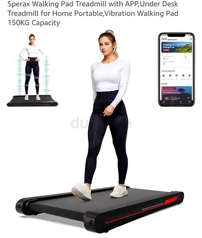 Sperax Walking Pad Treadmill with APP,Under Desk Treadmill for Home Portable,Vibration Walking Pad 1