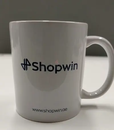 White Ceramic Branded Mug (Shopwin) - Good Condition