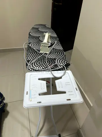 Ironing board with iron - foldable, used