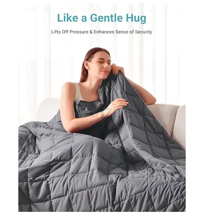Grey Quilted Weighted Blanket - King Size, Cozy  Therapeutic 10kg