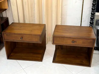 Crate and barrel walnut Nightstands