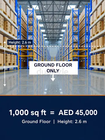 1000 SQF ,45K AED YEARLY ,GROUND LEVEL (ONLY STORAGE)