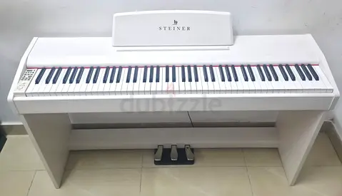 The Steiner DP-400 (often specified with a W for white finish) is an 88-key weighted hammer