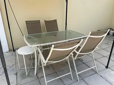 Garden dining set Table 150x85 cm + 6 Chairs - good condition
