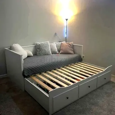 Ikea hamnes day bed with 2 mattress and 3 store Drawer