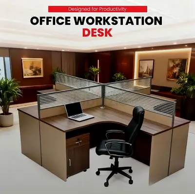 4-Way Office Workstation Desk