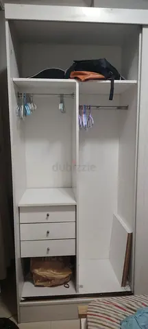White 2‑section Wardrobe with Drawers — Good Condition