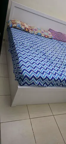 White single bed frame with headboard and footboard - good condition