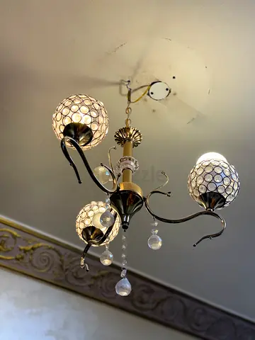 4-Light Crystal Decorative Ceiling Chandelier - Gold  Chrome Finish