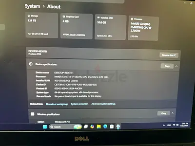 Used 15-inch dell 7510 Laptop with Stickered Lid - Good Working Condition without Battery
