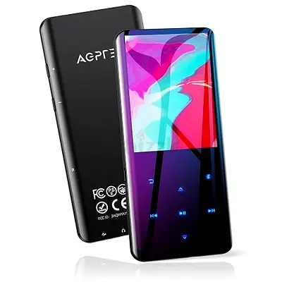 AGPTEK 32GB MP3 Player with Bluetooth 5.3, A19X 2.4 Curved Screen Portable Music Player with Speake