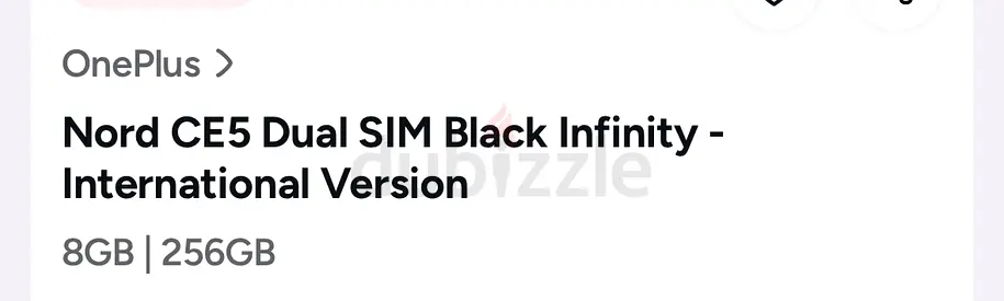 OnePlus Nord CE5 Dual SIM 256GB, 8GB RAM - Black Infinity (International)
