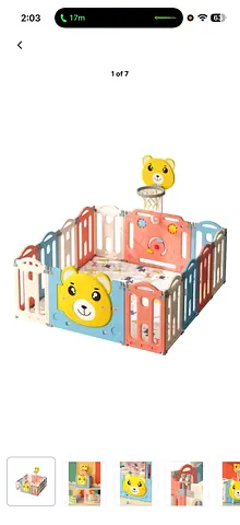 Colorful Foldable Baby Playpen with Basketball Hoop