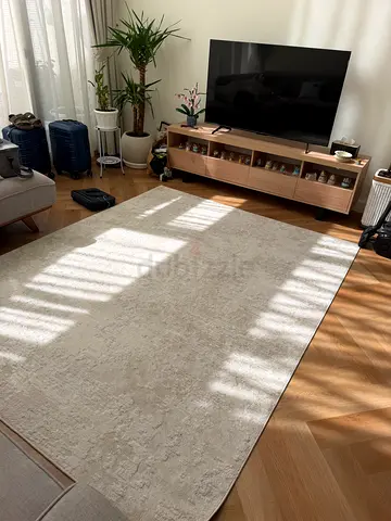 Modern Beige/Cream Area Rug 2m x 2.5m - Excellent Condition