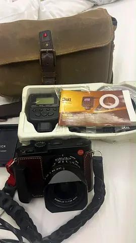 Leica M-Mount Film Camera with Lens, Case and Accessories