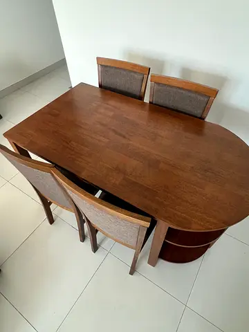 Danube Home Theresa Dining Set (1 Table + 4 Chairs)