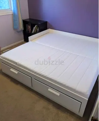 Ikea brimnes daybed frame with underneath storage 2 drawer with mattress,