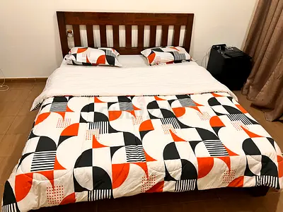 Bed frame with mattress