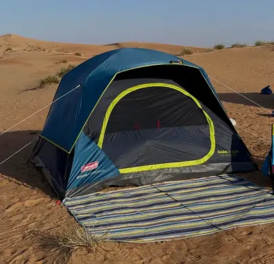 Coleman Skydome Darkroom Camping Tent (4 PAX) + 2  Outdoor Sleeping Bags Lightweight Waterproof