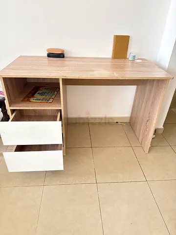 Modern Wooden Study Desk with Storage Drawers