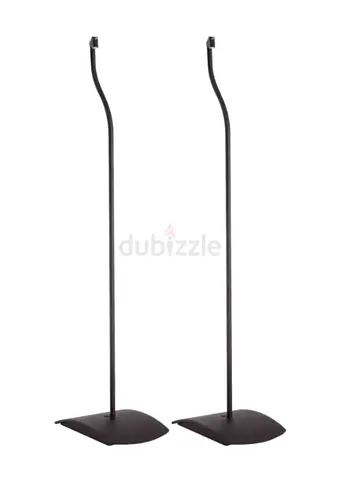 Pair of slim black speaker stands - floor stands (set of 2). Designed for an optimized listening exp