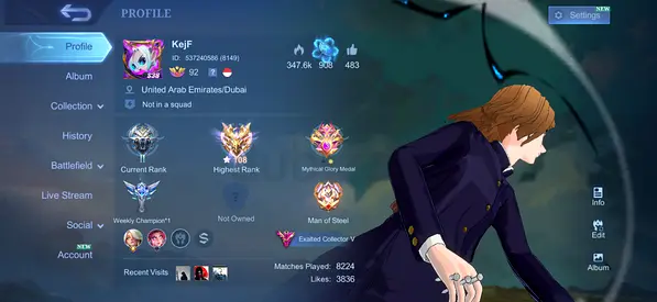 Mobile legend account for sale