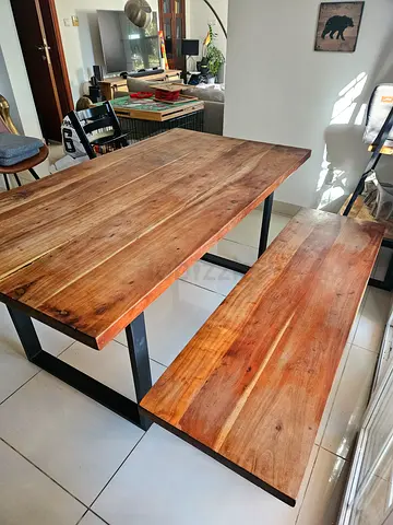Real wood Table and bench