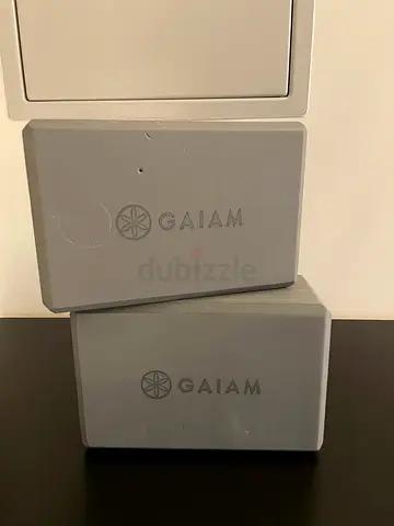 Set of 2 Gaiam Foam Yoga Blocks - Light Grey, Good Condition
