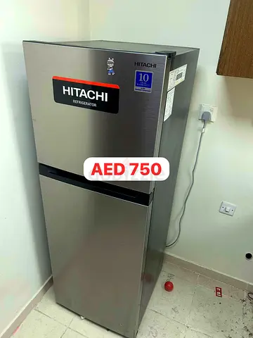 Hitachi 2-Door Refrigerator - Good Condition, 10yr Warranty Sticker