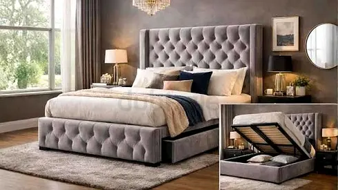 Brand New King Size Bed with Drawers - Fully Custom Made - Hydraulic Storage Can be installed