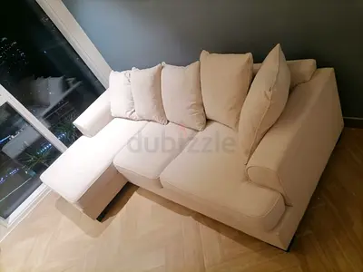 The one brand beige color lshape sofa
