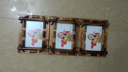 Set of 3 Bamboo Wooden Photo Frames (Landscape)