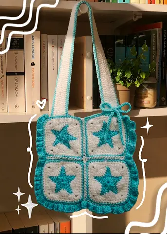 Crochet small tote bag