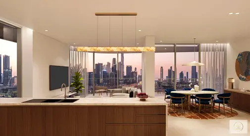 إطلالات على القناة والبرج | شقة من 4 غرف نوم | Artistry One D3 | تصميم فاخر مفروش