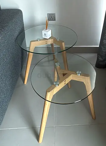 Pair of Modern Glass Side Tables | Scandinavian Design