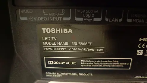 Toshiba 55 LED TV (Model 55U5865EE) - display having lines