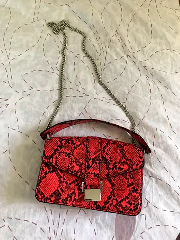 Zara snakeskin crossbody bag with chain strap