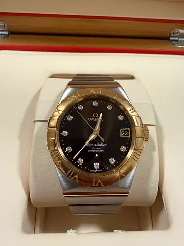 omega constellation 38mm chocolate diamond dial