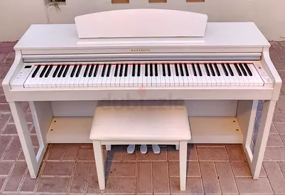 The Kurzweil M230 WH (White) is a spinet-style home digital piano combining a classic cabinet