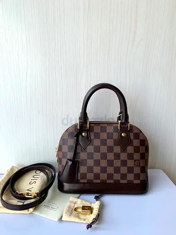Brown Checkered Dome LV Handbag with Strap
