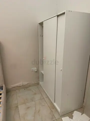 White Sliding Door Wardrobe - Compact 2-Door Closet