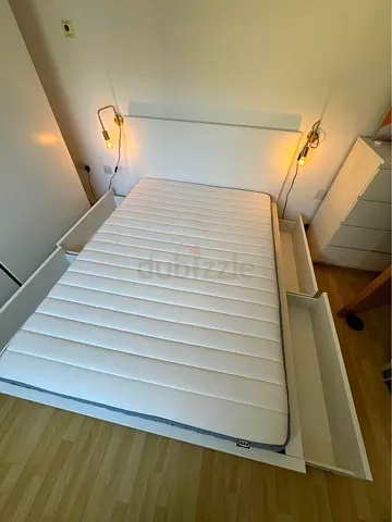 IKEA Malm  bed frame with mattress.- good condition