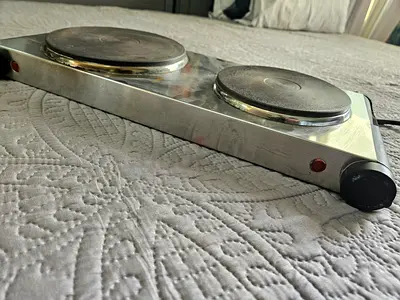 Electric Grill / Hot Plate - Double Burner Stainless Surface (Used)