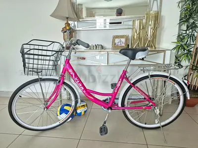 Pink bike with basket