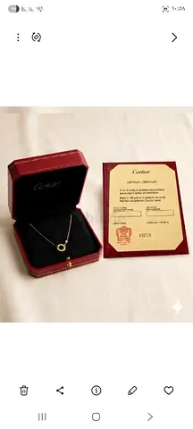 Gold Cartier-style necklace with circular pendant (pre-owned)