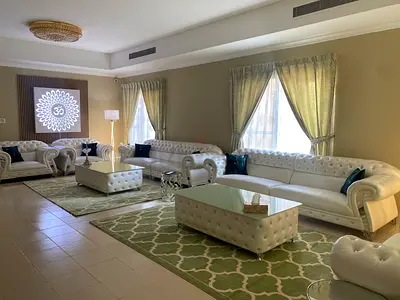 Premium 8-Seater Chesterfield Sofa Set | Pearl White | Well Maintained