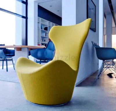 bb italia Modern Yellow Accent Lounge Chair with High Back 3,500 for 1 piece 4 pcs available