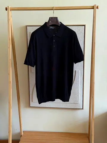 Loro piana Black short-sleeve polo shirt - classic fit