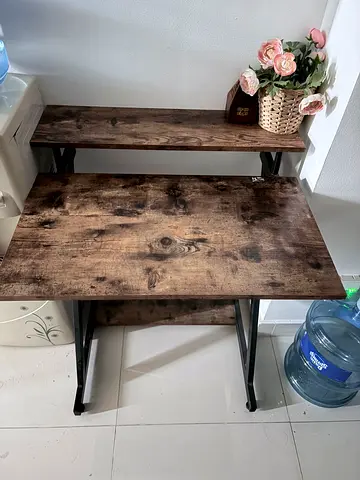 Modern Industrial Wood and Metal Study Desk